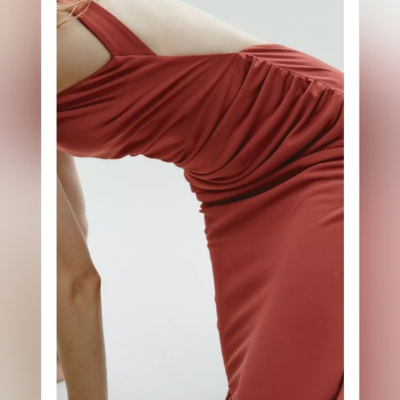 Zara Sleeveless Midi Dress in Rust - Picture 4 of 5